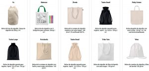 Algunas de nuestras bolsas de algodón personalizadas